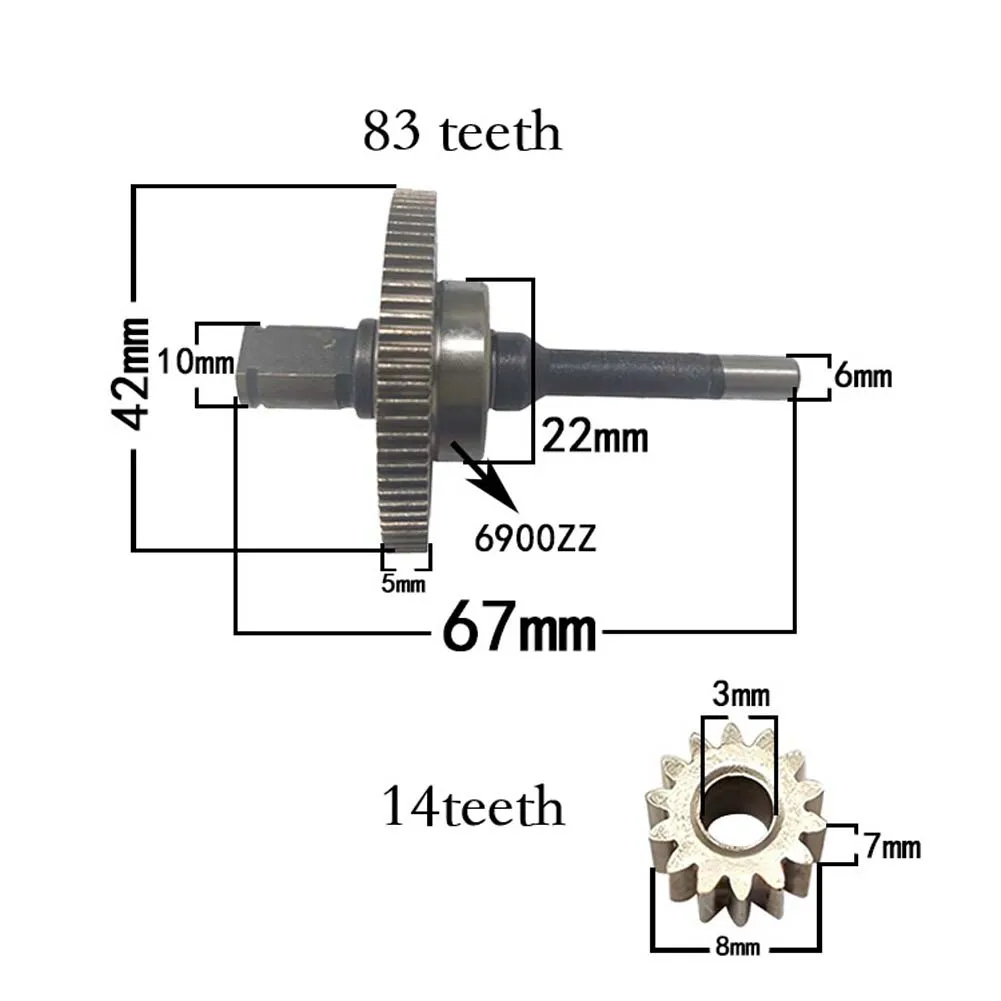 Steel Gear Assembly 83T 14T For 4 6 8 Inch Electric Chainsaw Grass Trimmer Replacement Parts Lithium Powered Cutting Tool