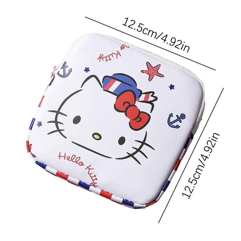 Cute Sanrio Hello Kitty Tampon Bag Sanitary Napkin Pad Pouch Cosmetic Bag Waterproof Multi-function Storage Bag Coin Purse Gifts