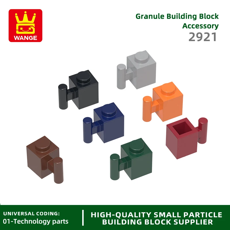 WANGE  2921 100g/190PCS Modified 1 x 1 with Bar Handle Block Moc Color Compatible with Brick DIY Children's Toy Assembly