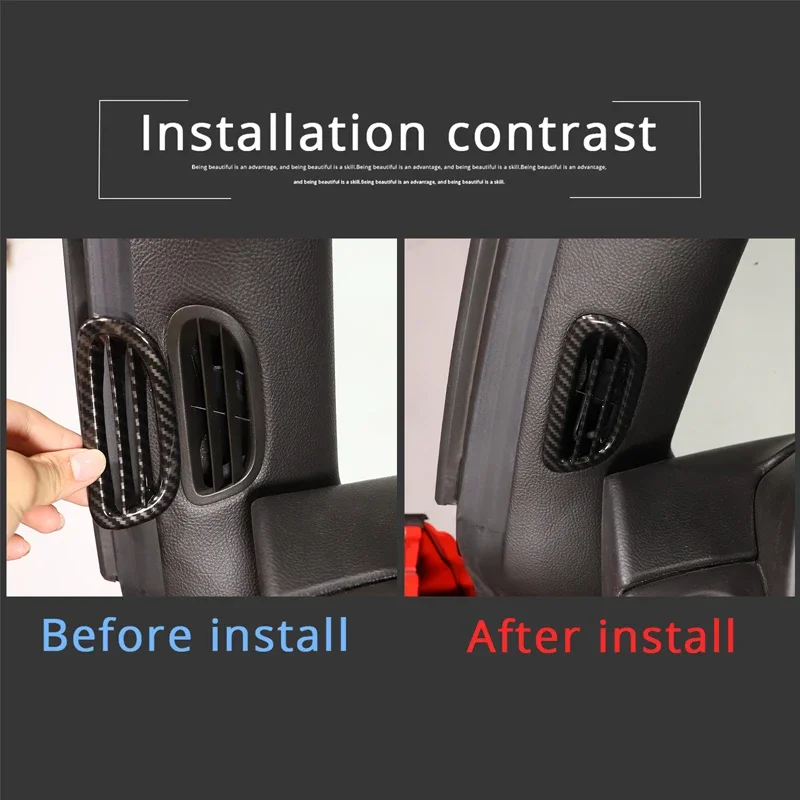 For Chevrolet Corvette C6 2005-13 Car A-pillar Air Outlet Panel Decorative Frame ABS Carbon Fiber/red Interior Accessories 2 Pcs
