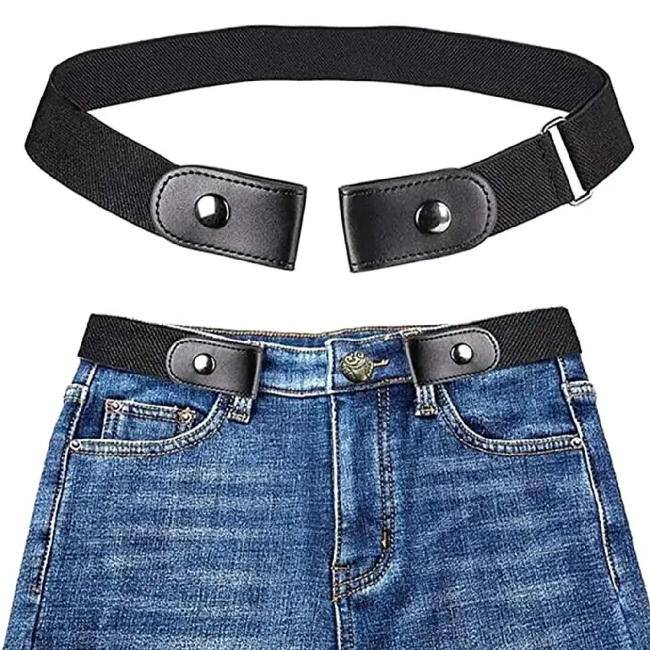 Schnallenfreier Gürtel für Jeanshosen, Kleider, Stretch-elastischer Taillengürtel ohne Schnalle für Damen/Herren, keine Ausbuchtung, kein Ärger
