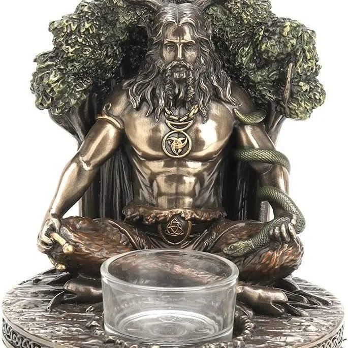 1pc alten Rom Cernunnos sitzen Statue Skulptur keltischen Gott Kerzen halter Mythologie Göttin Desktop Wohnkultur Handwerk 2024