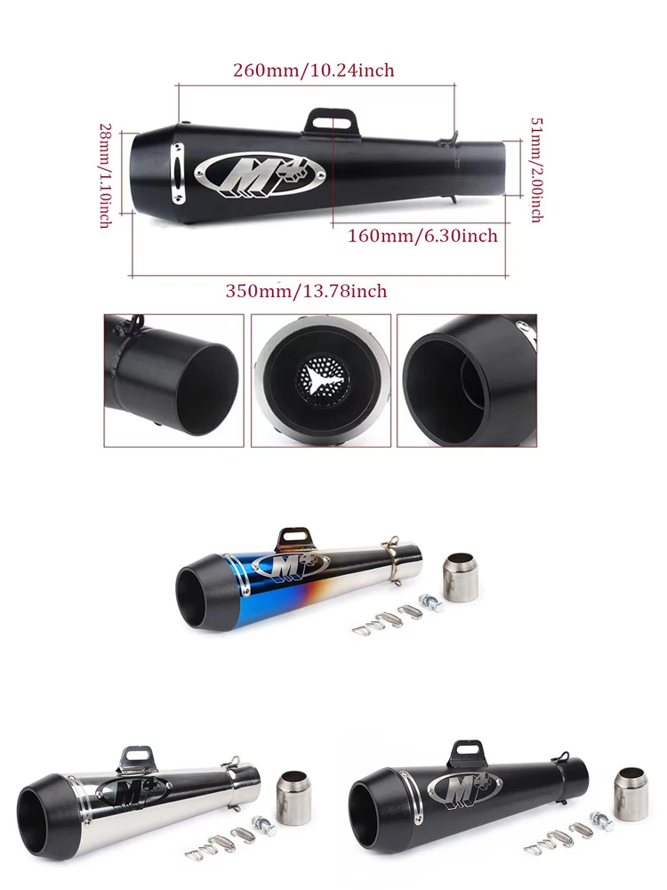 

Модифицированный глушитель для мотоциклов Suzuki, Yamaha, KTM, Honda, Jialing, Lifan, Benelli, Loncin, 125-600 куб. см, выхлопная труба для мотоциклов