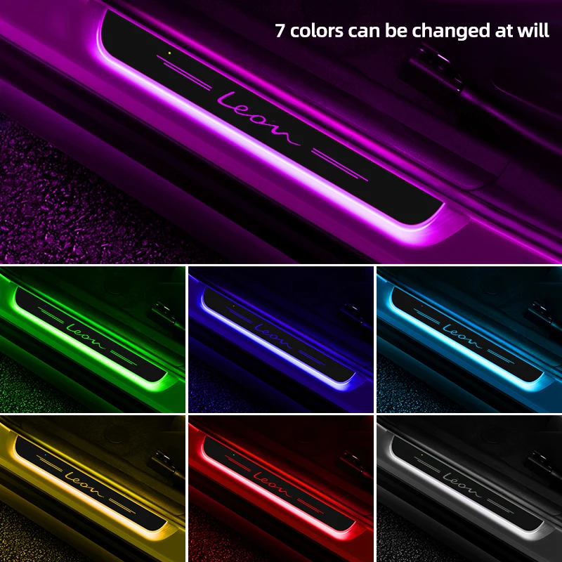 Threshold protection strip For SEAT leon 5f FR mk2 3 Car Welcome Threshold LED Car Door Atmosphere Light Car Styling Accessories