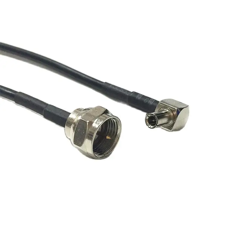 Câble coaxial RGAnthCoaxial à angle droit, prise mâle femelle vers TS9, type F, adaptateur pour modem 3G, 15cm, 30cm, 50cm, 100cm, 1PC