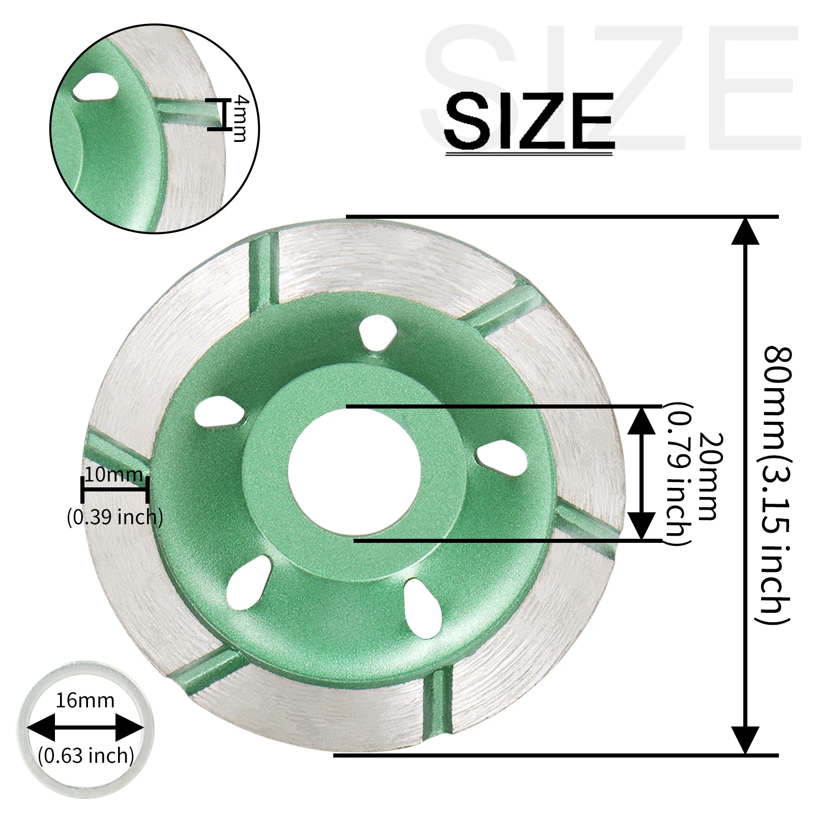 80mm Diamond Grinding Wood Carving Disc Wheel Disc Bowl Shape Grinding Cup Concrete Granite Stone Ceramic Cutting Disc Tool