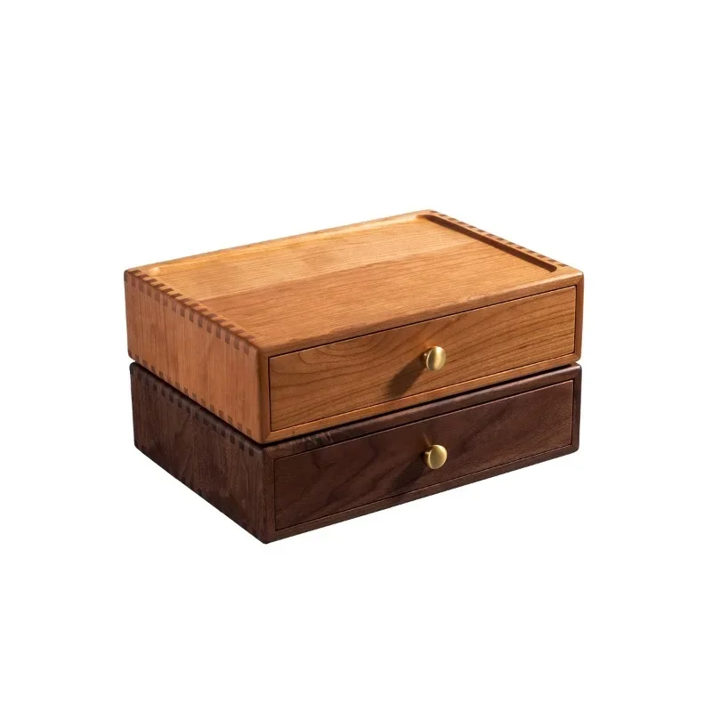 

Black walnut drawer storage box porch desktop sundries storage office A4 paper file storage finishing