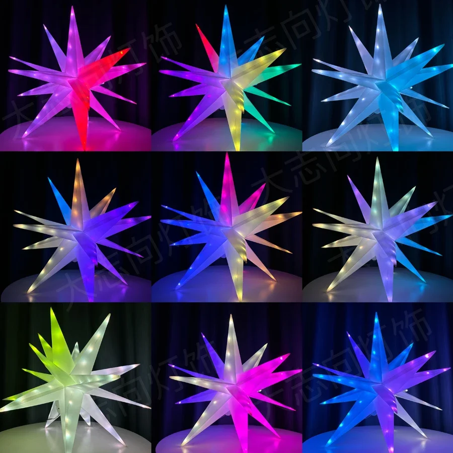 Lampu Tali Kembang Api Aplikasi Pintar 60CM dengan Lampu Starburst Gantung RGBIC Luar Ruangan Jarak Jauh Lampu Bintang Puncak Pohon Natal