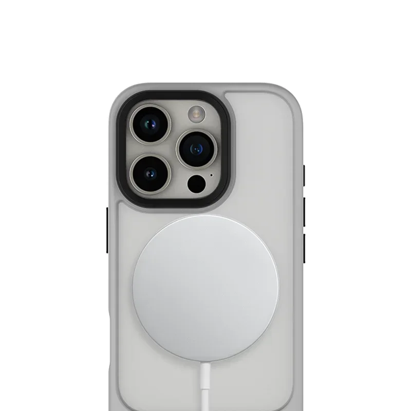 Etui na telefon YpmCxMetal Bracket Magsafe do Iphone17promax 16 15 Pro 14 13 Simple Senior Frosted Bezprzewodowe Ładowanie Twarda Obudowa PC