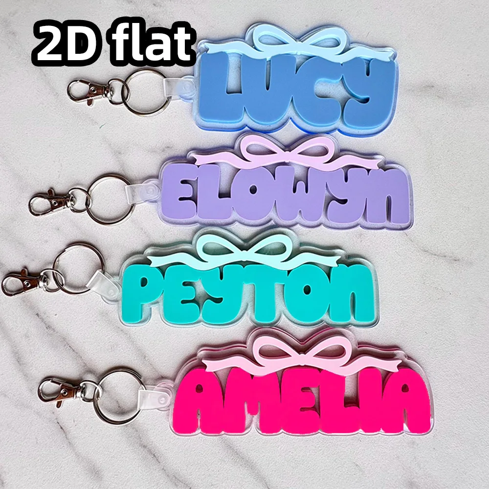 Personalized Coquette Bow Bag Tag Single Item, Cute Name Charm, School Backpack Tag, Preschool Keychain Gift for Girls