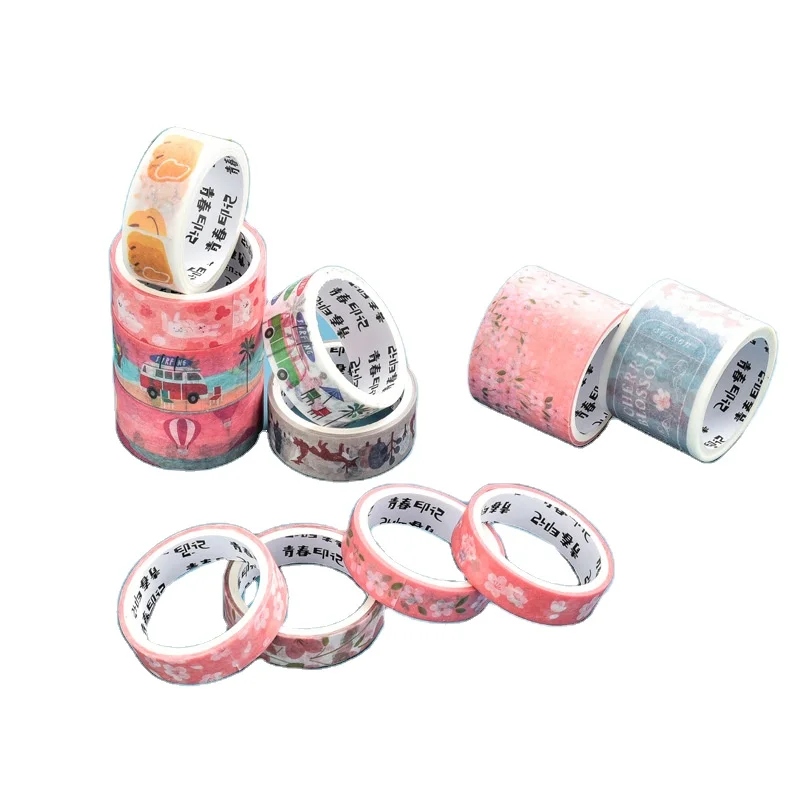 

Customized productTape Personalized Design Self Adhesive Tape Color Decoration Masking Paper Sticker Washi Tape Cus