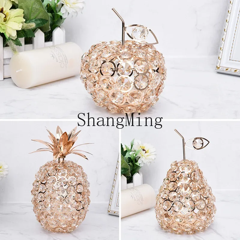 

CL dresser living room decoration creative light luxury home decoration apple pineapple crystal handicraft small ornament