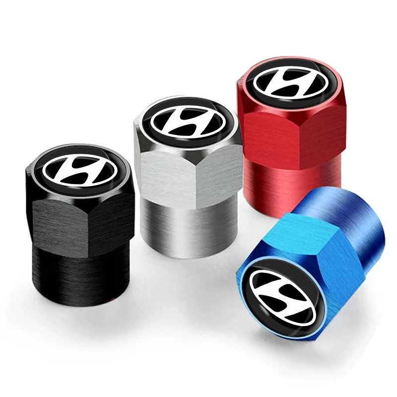 4Pcs/Set Car Wheel Tire Valve Caps Metal Stem Cover For Hyundai I10 I20 I30 I40 IX20 IX35 Tucson Solaris Accent Azera Elantra