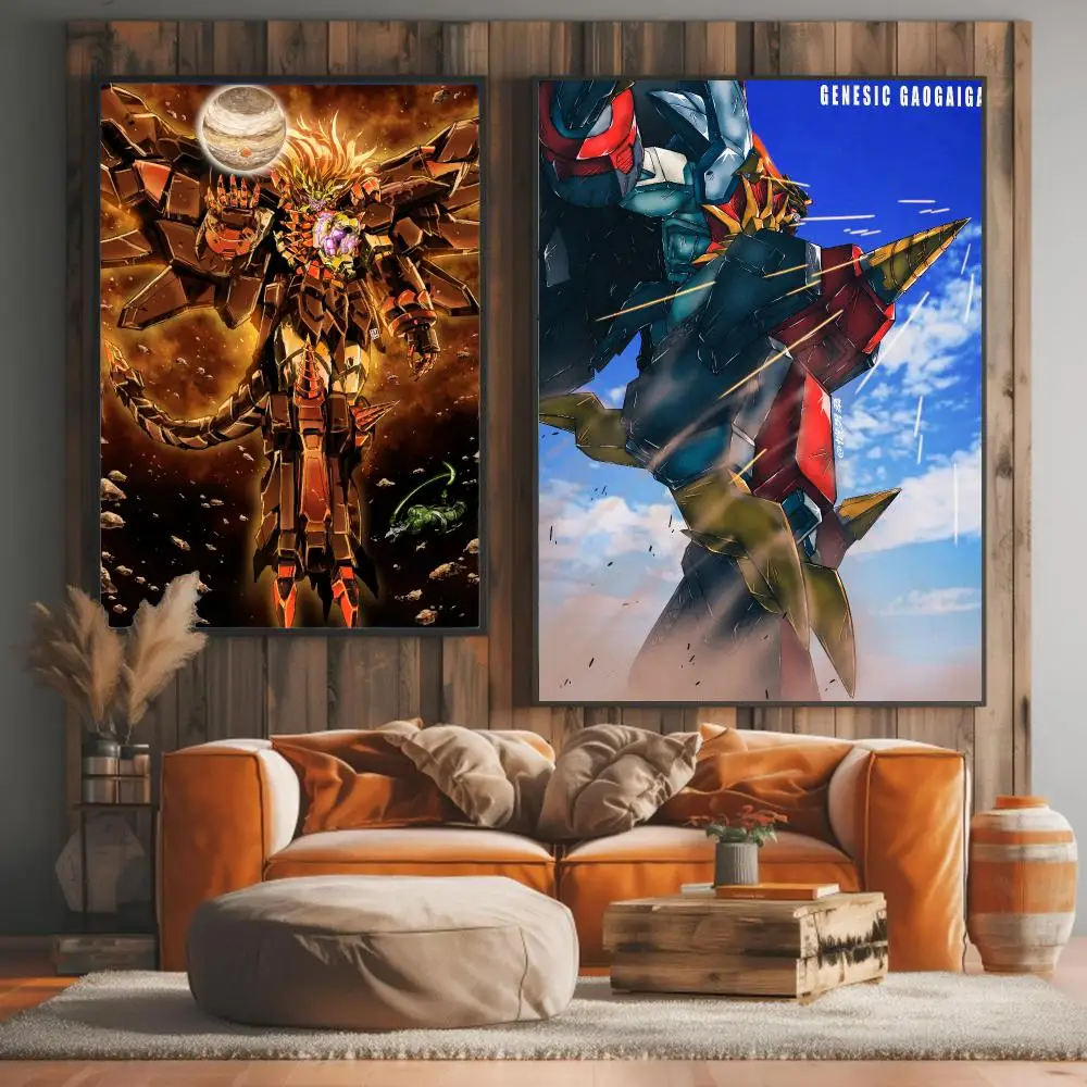anime T-The King of Braves GaoGaiGar-R Painting Calligraphy Artwork for Living Room Bedroom Office Home Decor