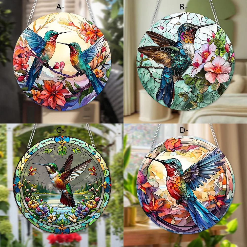 

Painted disc animal bird wings spring sun catcher window porch pendant crafts