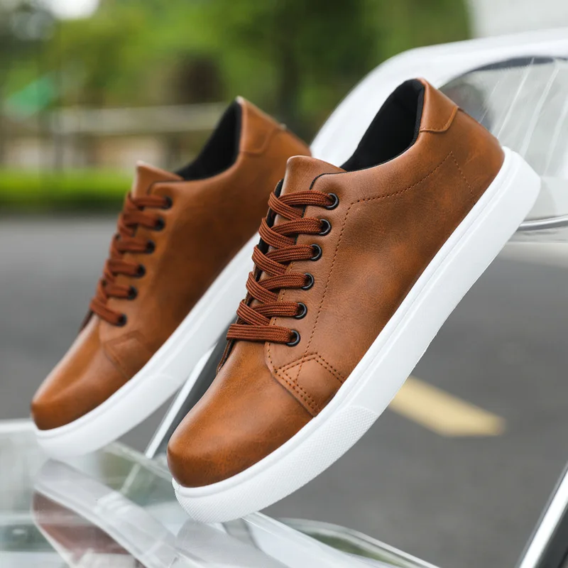 New white shoes men's Korean version trendy student sports shoes men's casual shoes waterproof and non slip board shoes