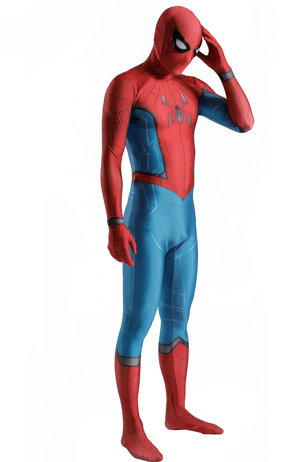 Campus Spiderman Cosplay Costume Home Coming Superhero Spandex Bodysuit Halloween Costume Spider Boy Zentai Outfit Costume Adult