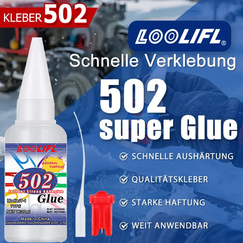 

502 Super Quick Drying Adhesive, Cyanoacrylate Quick Drying Strong Adhesive, Suitable for Hardware and Woodworking Hobbies with