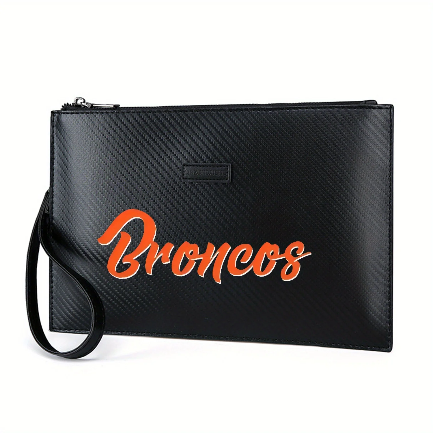 

Broncos стильный оранжевый текстовый дизайн Элегантная мужская сумка из искусственной кожи с принтом Модная и практичная для повседневной носки