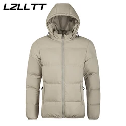 Novo Inverno Homens Quente À Prova D' Água Parkas Jaqueta Coletes Casaco Mens Outono Com Capuz Casual Marca À Prova de Vento Outwear Chapéu Parkas Jaqueta Masculino