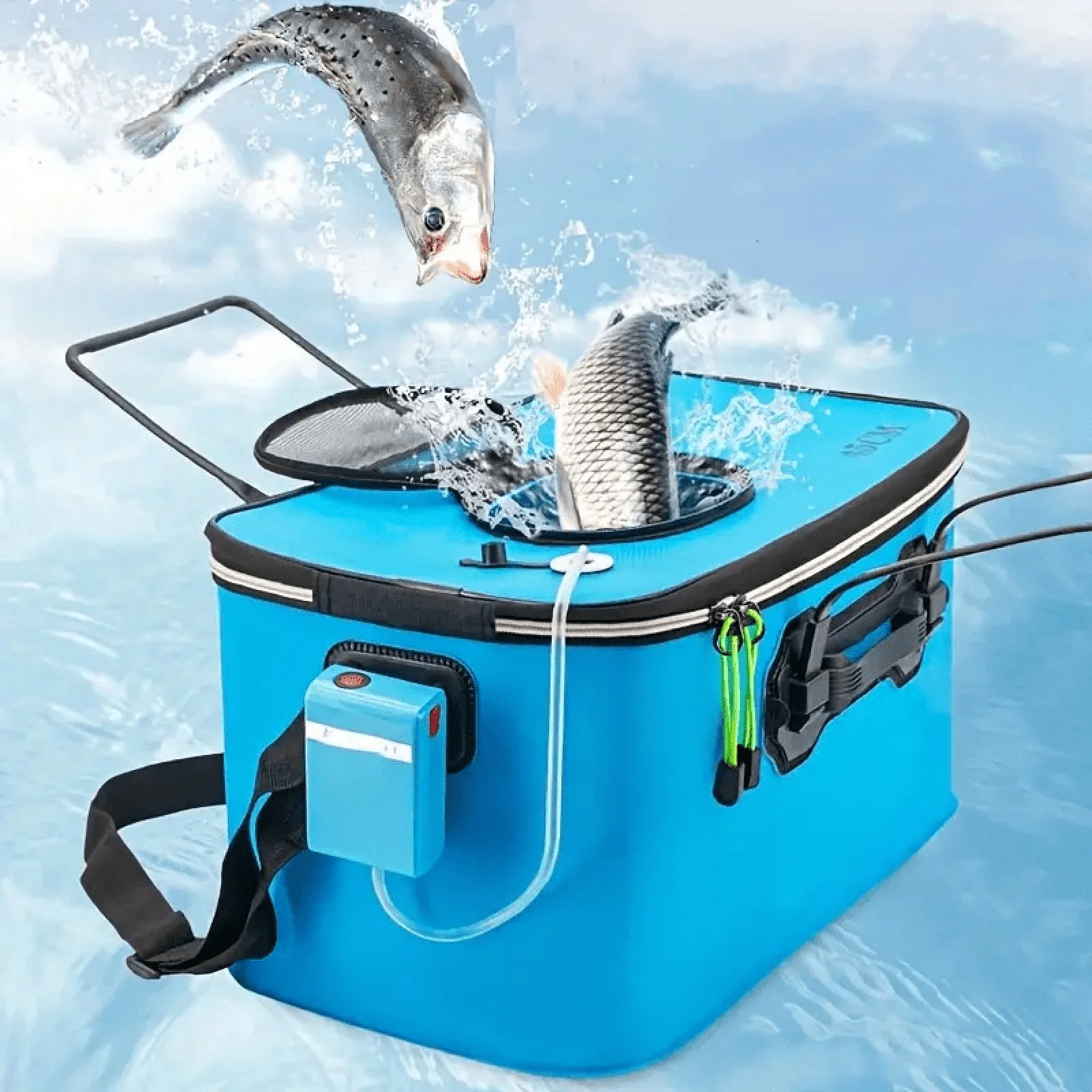 

Foldable EVA Fishing Bag Multifunction Live Fish Box Large Capacity Breathable Fishing Box For Carp Bream Sea Bass Tilapia