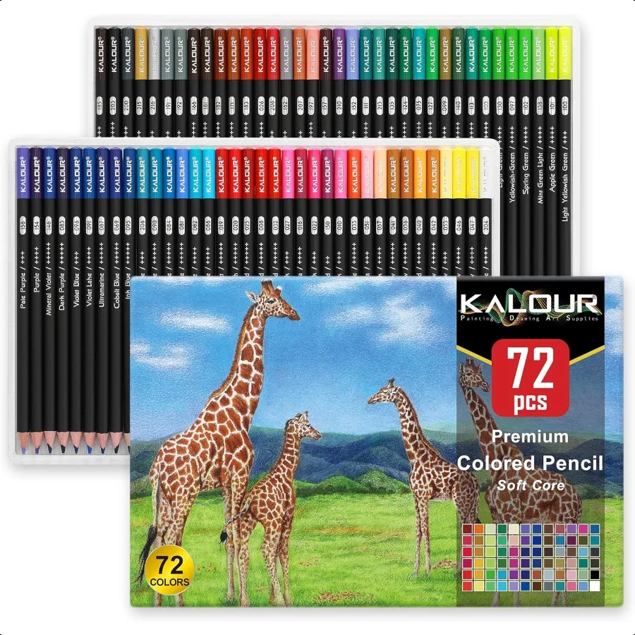 

72 Count Colored Pencils for Adult Coloring Books Soft Core Ideal for Drawing Blending Shading Color Pencils Set Gift for Begin