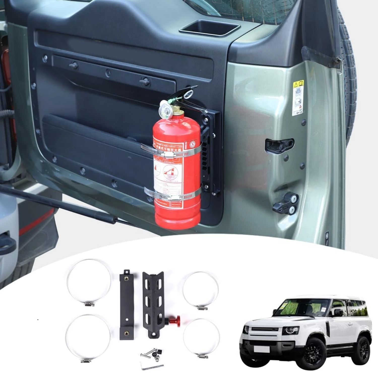 

Алюминиевое крепление для огнетушителя задней двери, быстроразъемный кронштейн для огнетушителя для Land Rover Defender 90 110 2020+