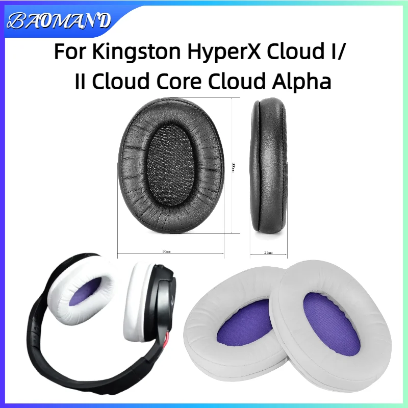 

Replacement Ear pads Fits for Kingston HyperX Cloud I/ II Cloud Core Cloud Alpha Headphones Ear Cushions Earpads headset