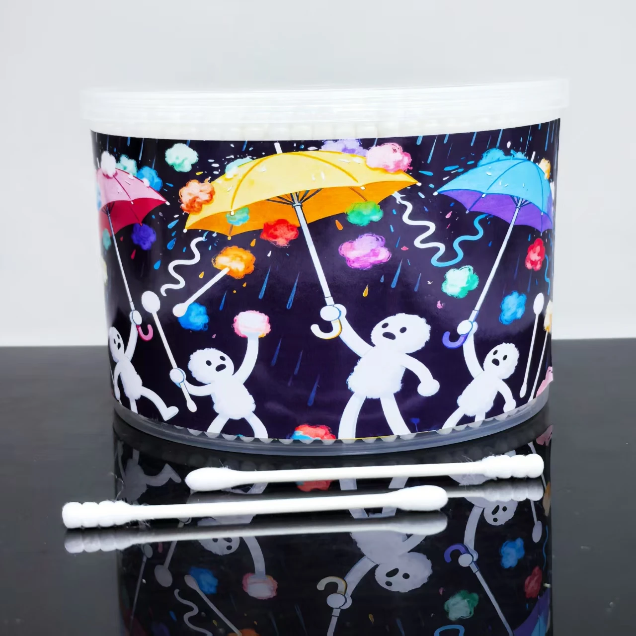 500개 이중 헤드 디테일 클리닝 특수 면봉, 나선형 헤드와 둥근 헤드, 성인용 이중 헤드 면봉