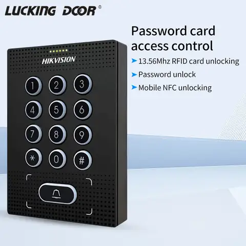 Hikvision 보안 접근 제어 시스템용 지지대 마스터 카드, 모바일 NFC 문짝 오픈 키패드, 독립형 13.56Mhz Wiegand 리더