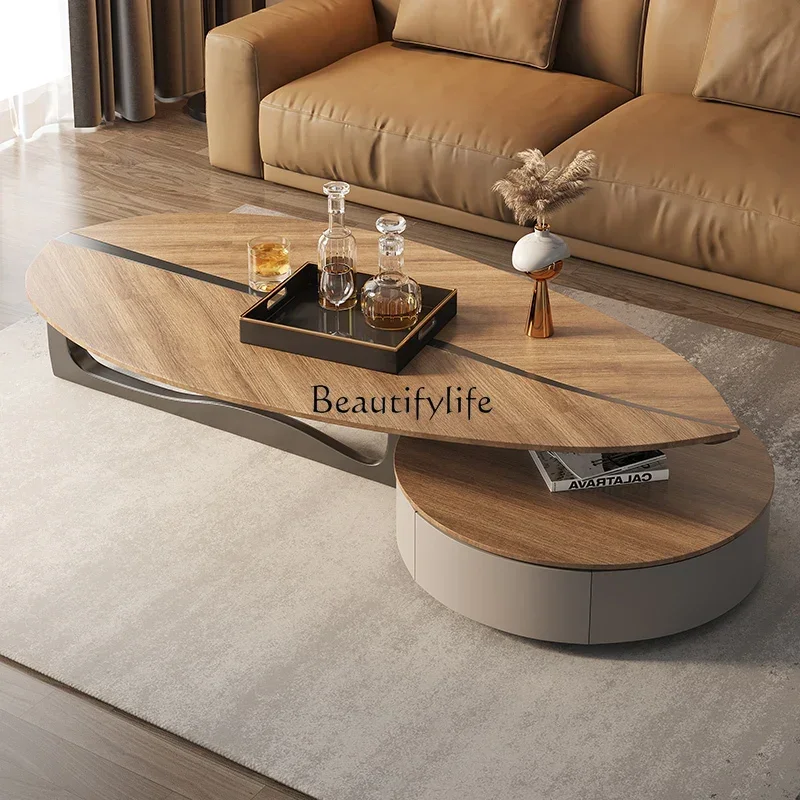 Leaf coffee table living room home modern simple walnut minimalist light luxury designer coffee table