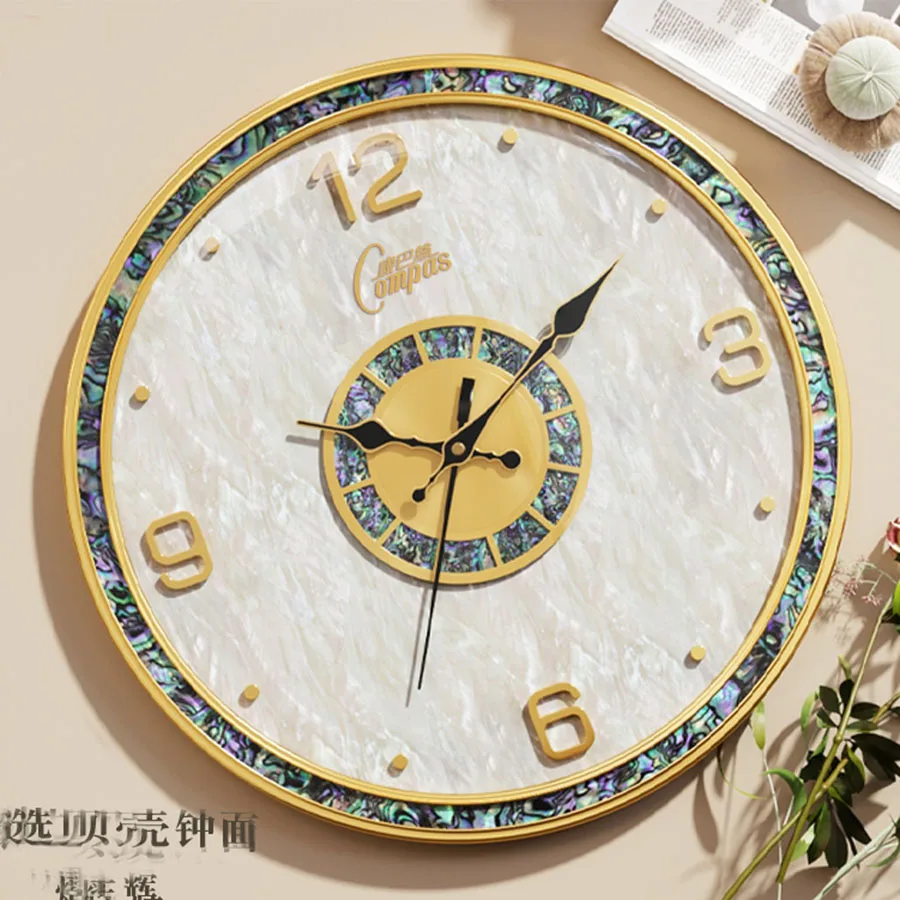 Elegant Home Wall Clock Decoration Quartz Gift Hand Wall Clock Luxury Living Room Art Number Gold Round Modern Reloj Wall Decor