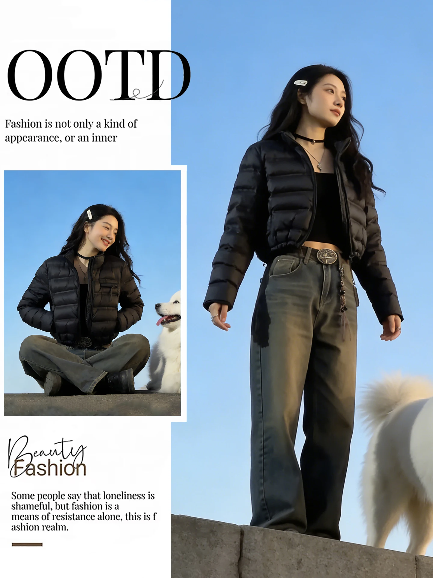 

Hebe Sle Zipper Stand Collar Slimming Casual Cotton Jaet Women's New 2026 Simple Faion Outerwear Long Sve ort Length