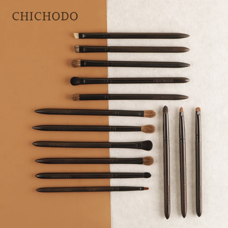 CHICHODO Luxury Eye Makeup Brushes Ink Series Top Animal Hair Ebony Handle Include Eyeshadow Eyebrow Eyeliner Lip Brush