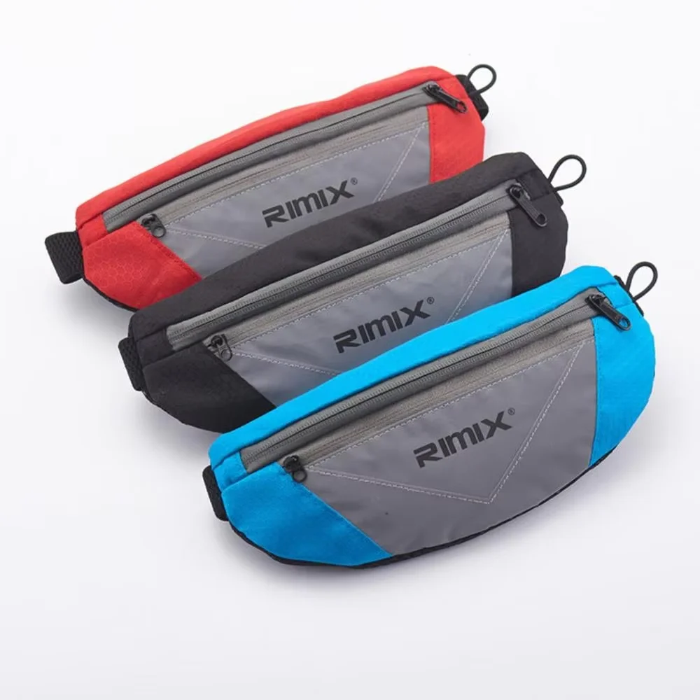 RIMIX Unisex Running Belt Waist Bag Reflective Waterproof Adjustable Sport Band for Marathon Jogging Outdoor Fitness Gym