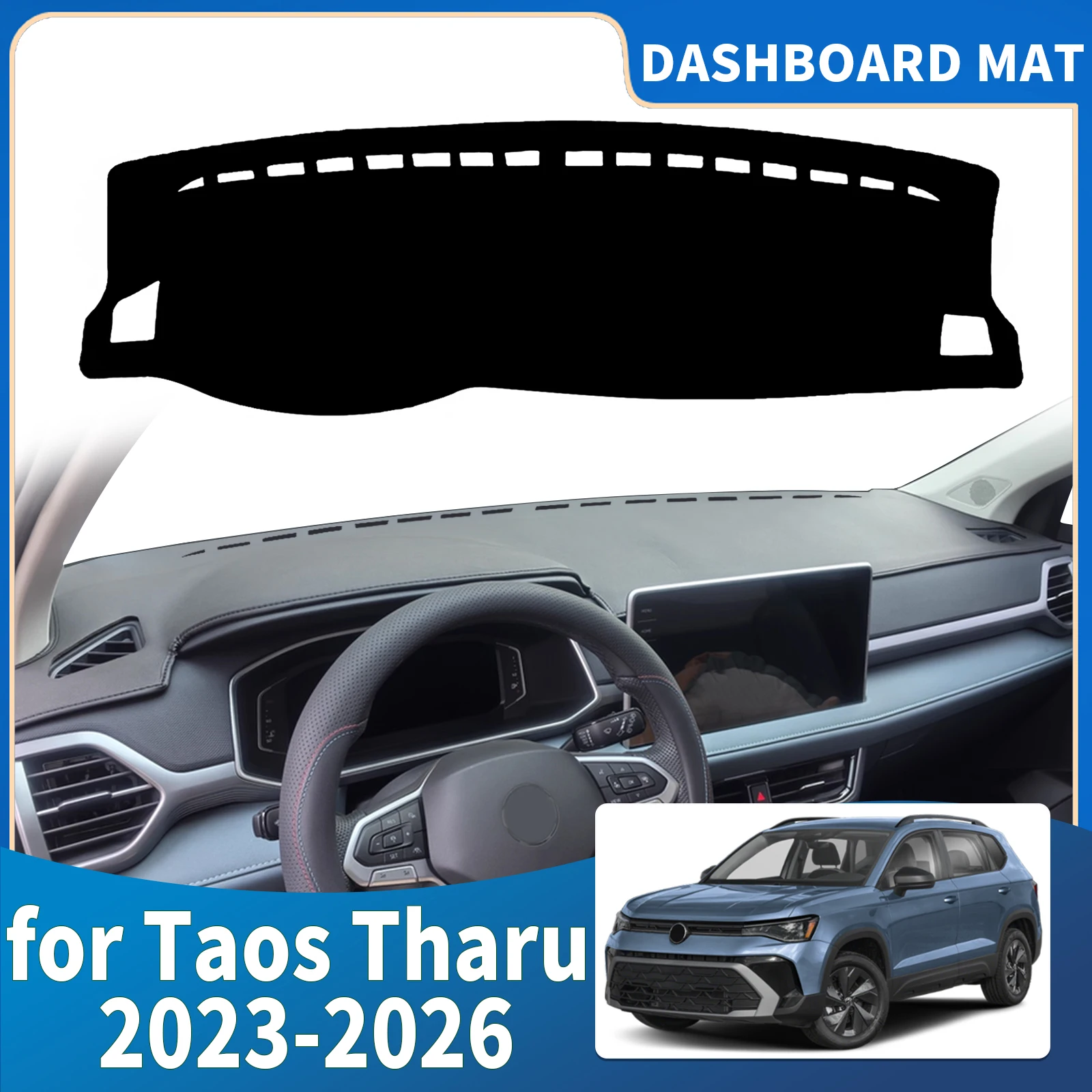 

for Volkswagen VW Taos Tharu 2023-2026 Accessories Dashmat Dashboard Cover Pad DashMat Sunshade Protective Carpet Car Leather