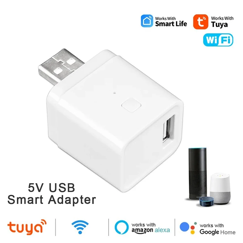 

Адаптер Tuya Wi-Fi Micro USB 5 В Wi-Fi USB-адаптер питания Smart Timing Charge Plug работает с Alexa Google Assistant Yandex Alice