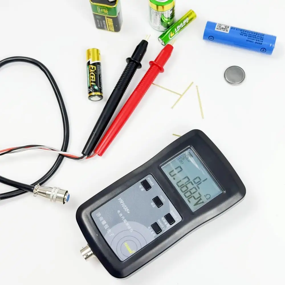 Nuevo Original de cuatro líneas YR1035 batería de litio medidor de resistencia interna probador YR 1035 Detector 18650 combinación de batería seca 6