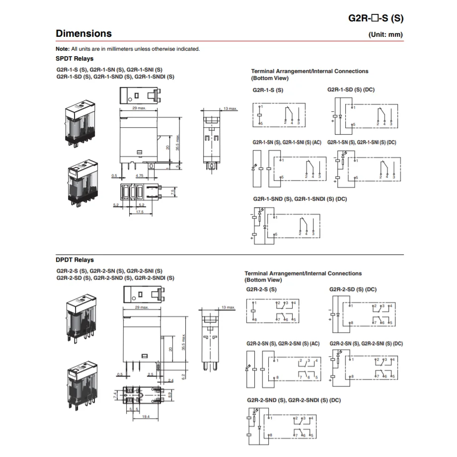 SHQJ STORE 100%-NEW 5PCS G2R-1-SN(S) 24VDC G2R-2-SN(S) SND SNI 12VDC 220VAC 110VAC P2RFZ-08-E P2RFZ-05-E Relay Original