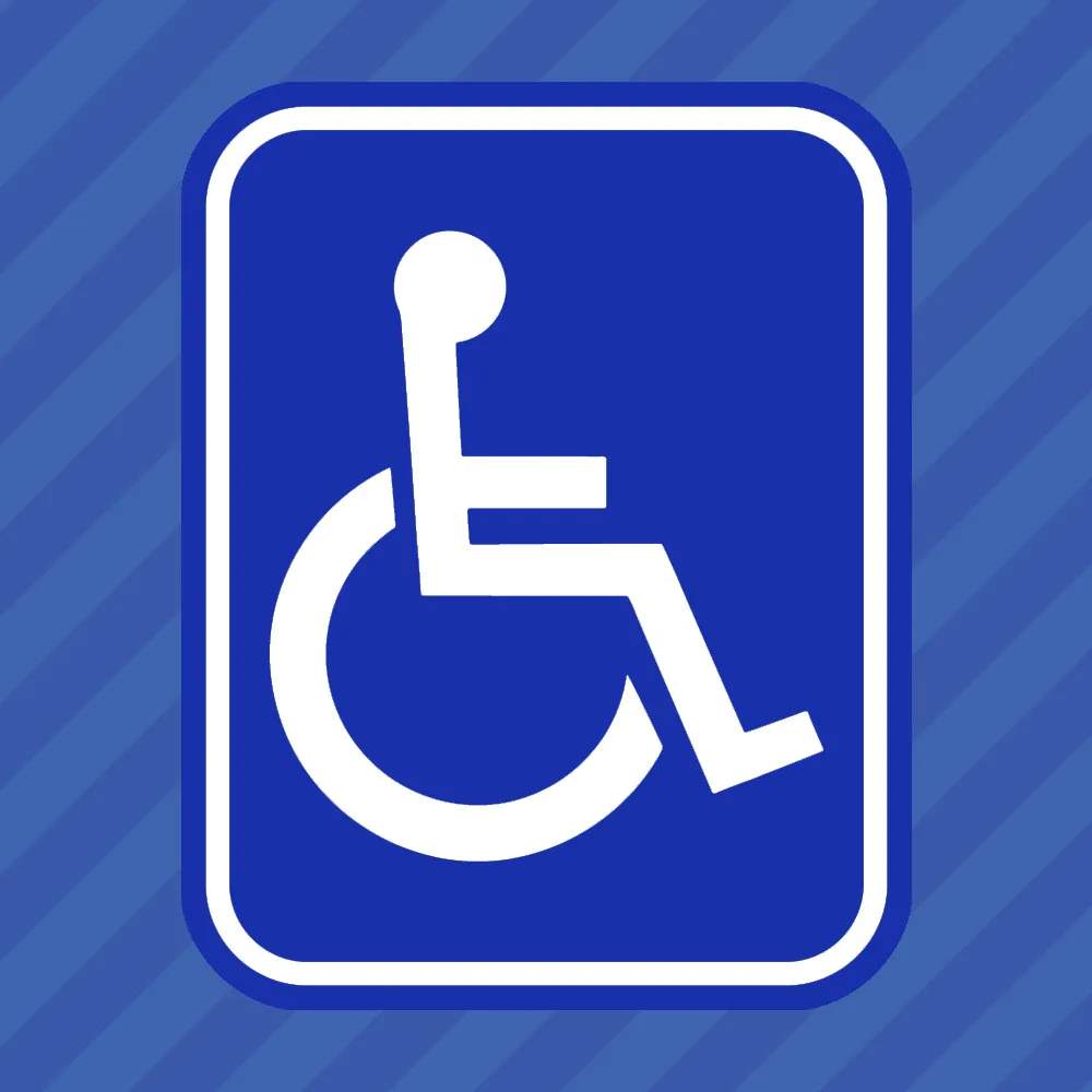 Personalized Customization Warning Colored Disabled Symbol Vinyl Occlusion Scratch Decal Sticker Disabled Wheelchair