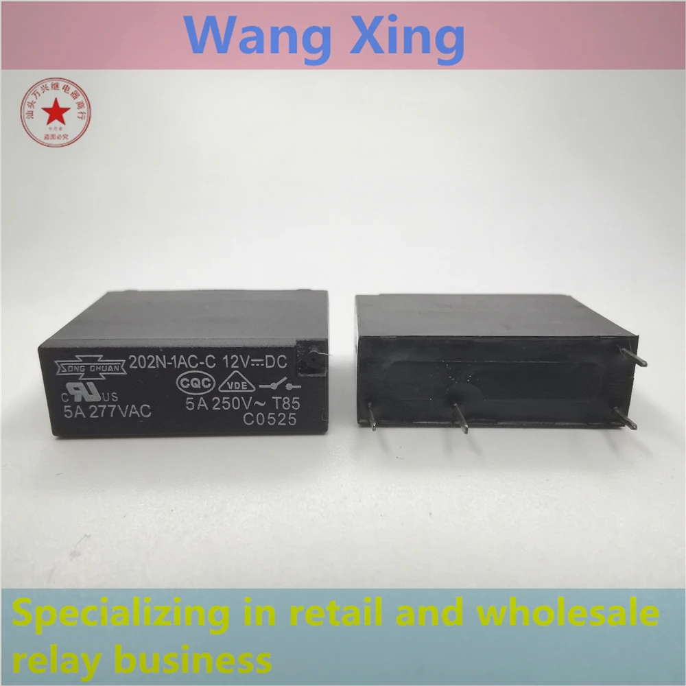 

202-1AH-C 202N-1AC-C 202N-1AH-F-C 12VDC 24VDC Electromagnetic Power Relay 4 Pins