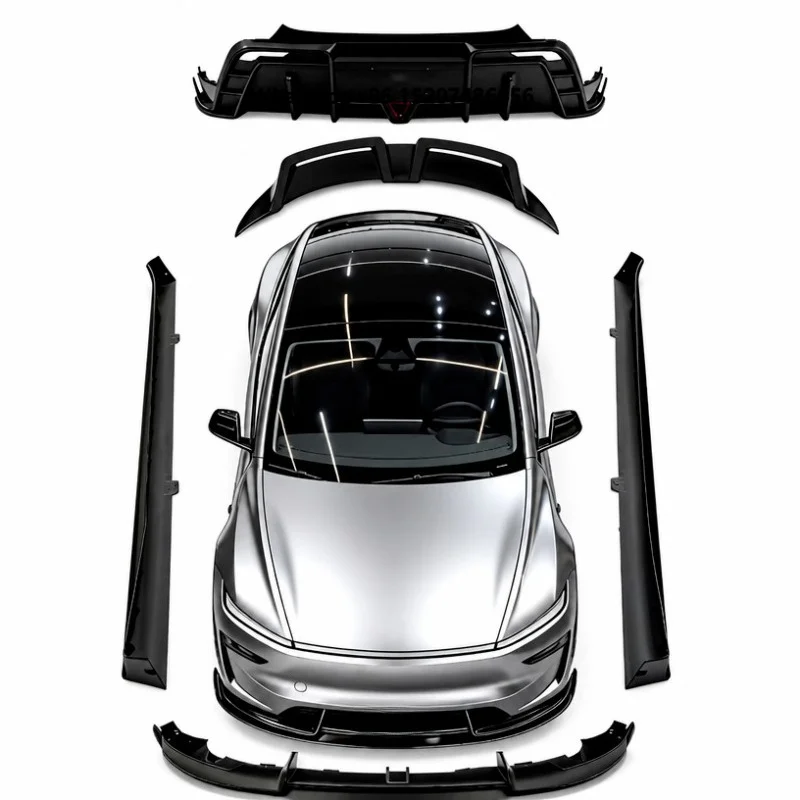 Refreshed Front Lip Side Skirt Diffuser Flow Light Guide LED Kit PP Material Easy Installation for Y 2025 2026
