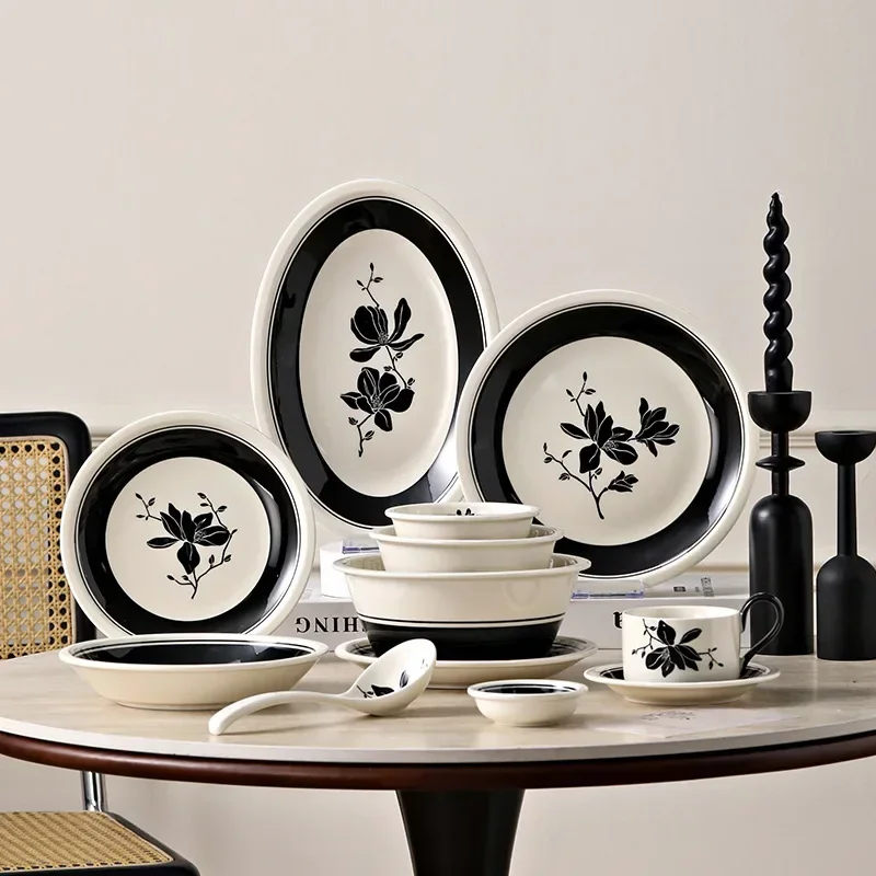 A13 High-value Ceramic Tableware, Dishes Set, Household Housewarming Gift Bowls, Plates, Color Boxes, Wholesale