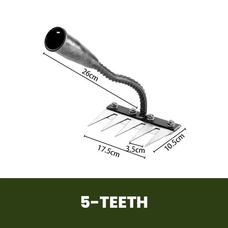 Carbon Steel Weed Rake with 5/6/7/8 Teeth for Garden