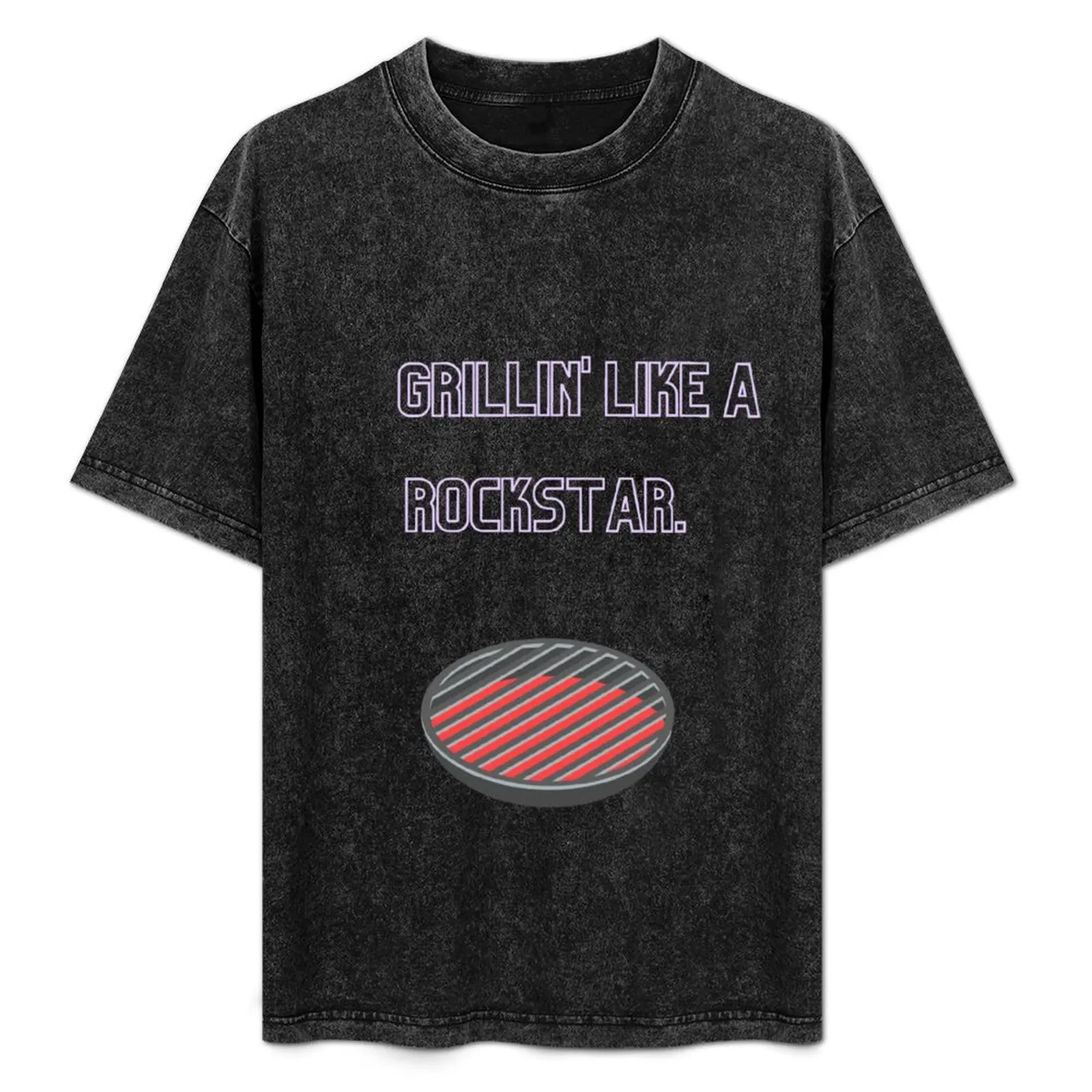 

Grillin' Like A Rockstar Funny Gifts For Those Who Like Grilling T-Shirt Sporty Breathable Short Sleeve T-Shirt