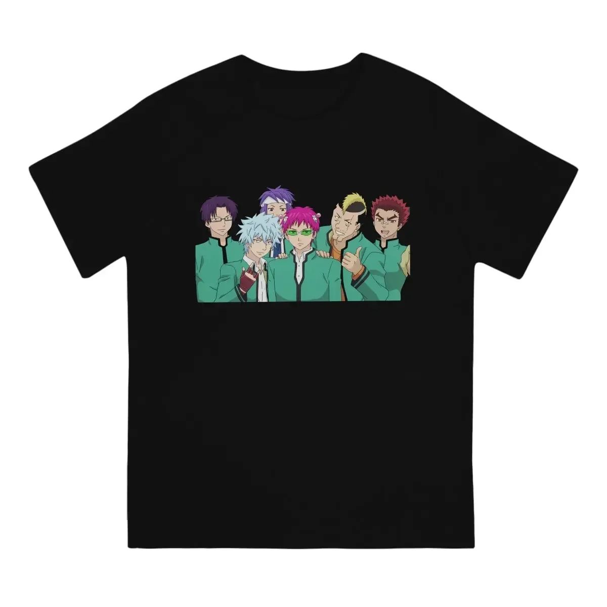 Friend Group Anime The functional Life Of Saiki K maglietta da uomo in fibra alternativa o-collo TShirt Harajuku