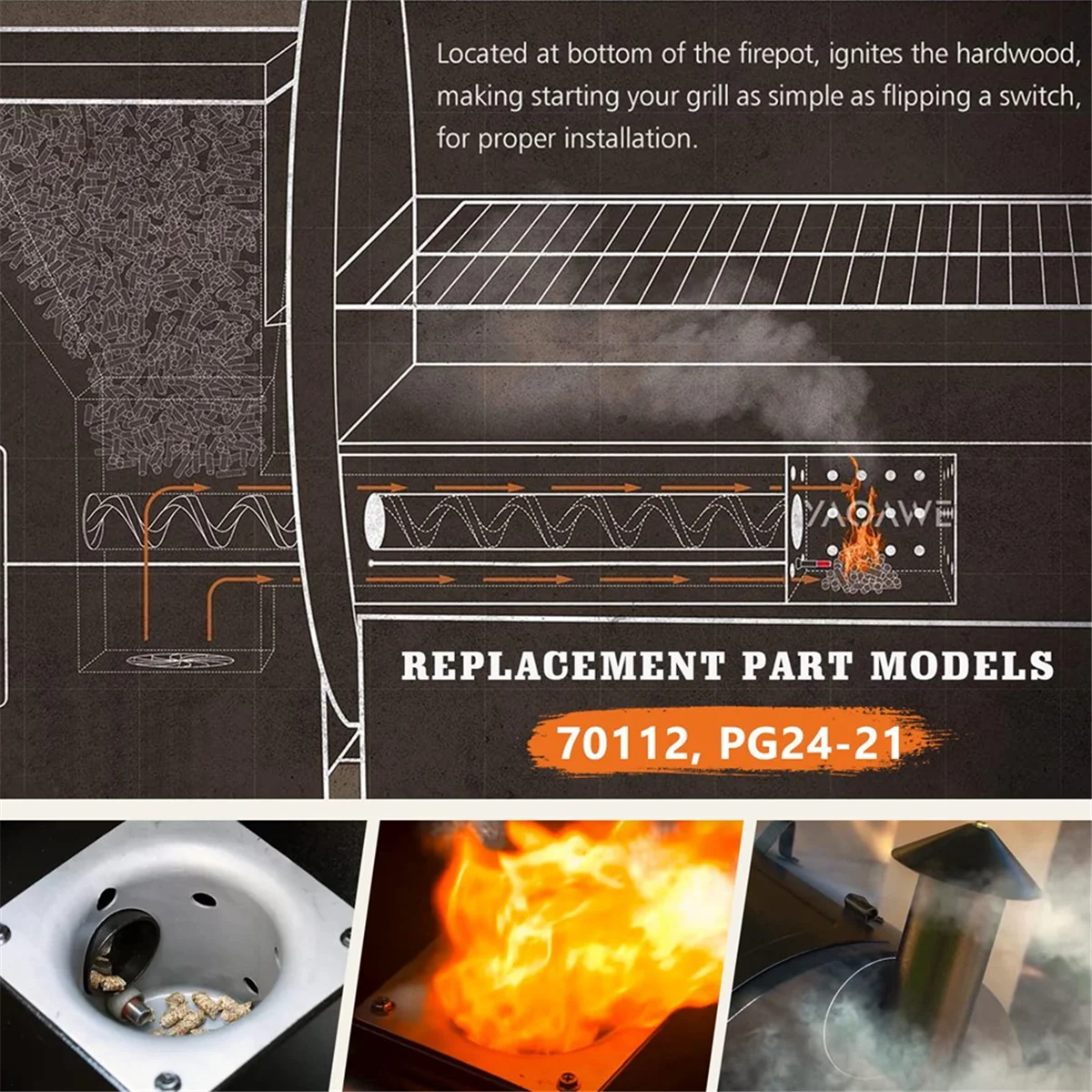 2025+ Hot Rod Igniter Kit for Pellet Grill Igniter Rod Heating Elements