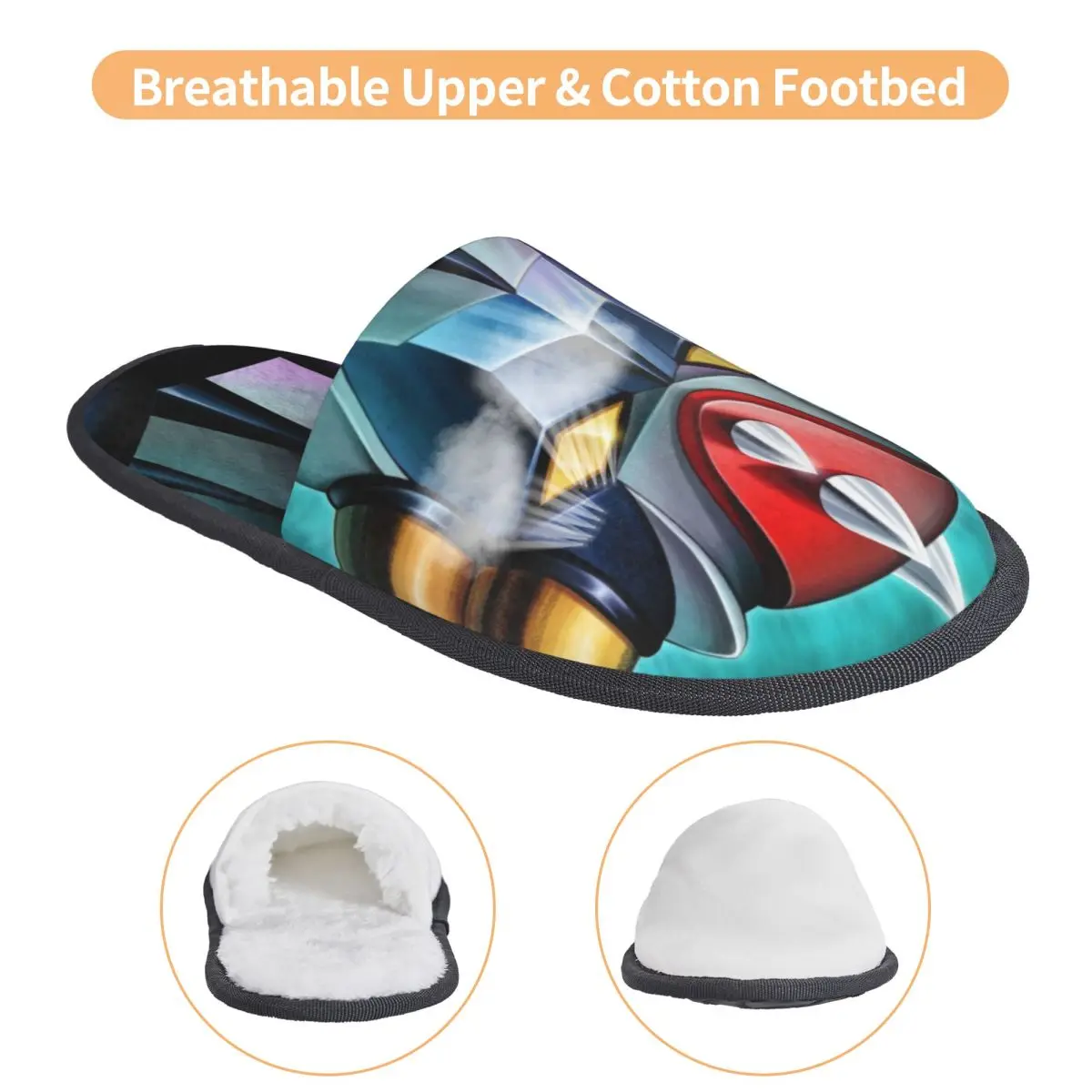 Pantoufles personnalisées en mousse à mémoire de forme pour femmes, g-rendizeres Goldrake UFO Robot, pantoufles de maison en Manga Anime douces et chaudes