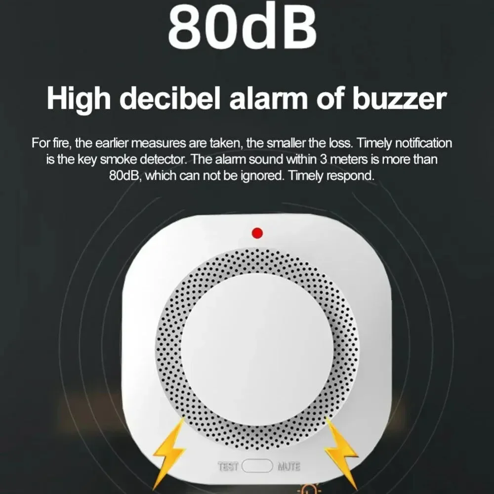 Tuya Smart Zigbee/Wifi Smoke Detector Smart Fire Fire Protection Home Security Alarm Sound Light Alarm Smart Life APP Control