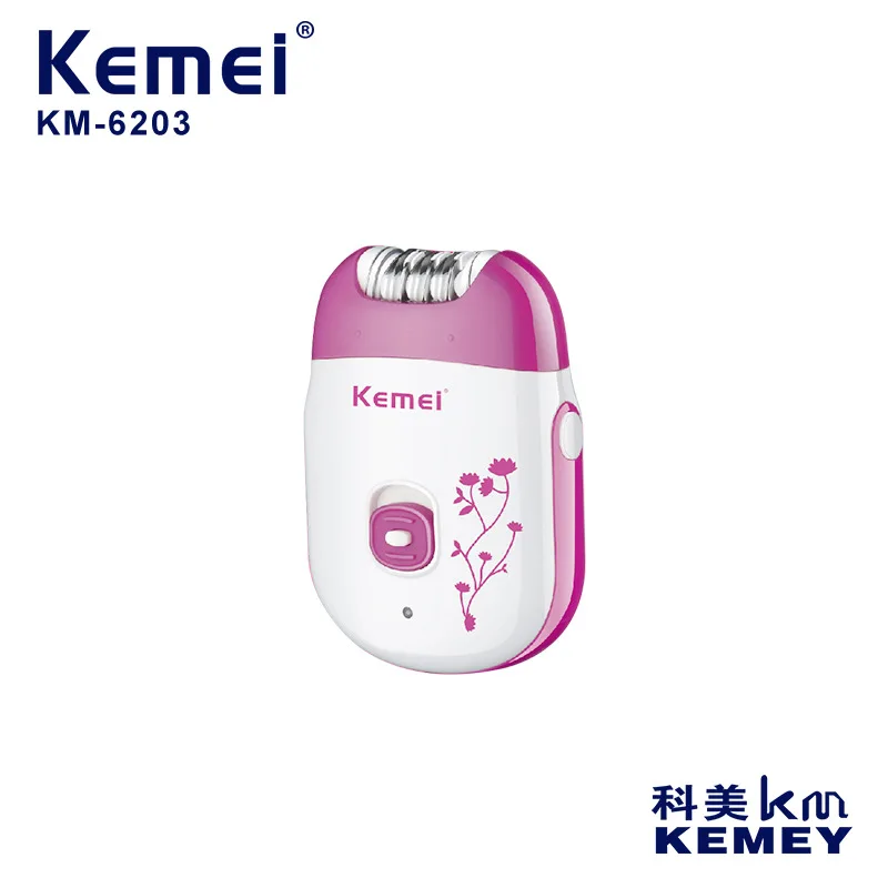 Kemei Km-6203 Pink USB Charging Professional Electric Women Body Epilator Hair Trimmer